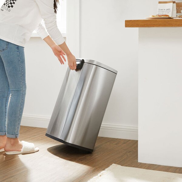 Odpadkový koš s pomalým zavíráním TIDY, 50 l, stříbrná SongmicsHome