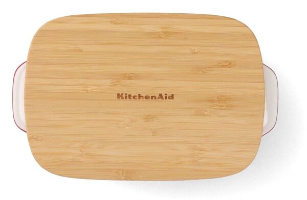 KitchenAid pekáč s dřevěným víkem - malý, královská červená