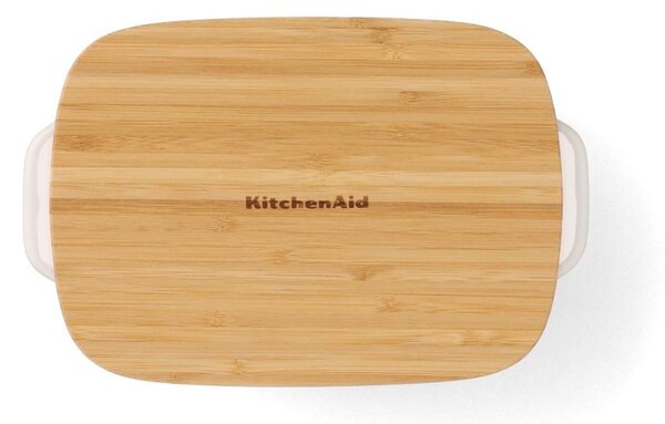 KitchenAid pekáč s dřevěným víkem - malý, mandlová