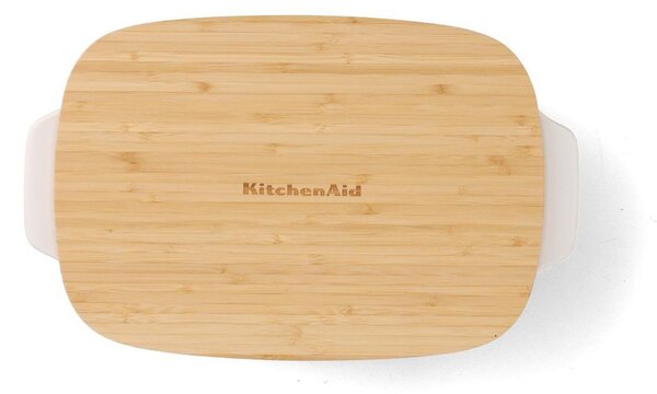 KitchenAid pekáč s dřevěným víkem - velký, mandlová