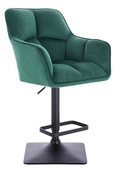 LuxuryForm DESIGN Barová židle AMALFI VELUR na černé hranaté podstavě - zelená