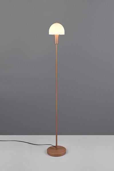 Stojací lampa v bronzové barvě se skleněným stínidlem (výška 120 cm) Glenn – Reality