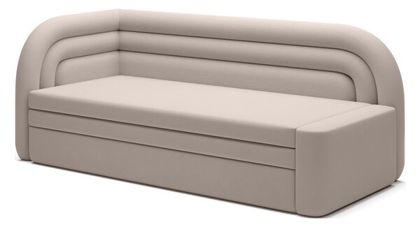Béžová sametová rozkládací/s úložným prostorem pohovka levý roh 223 cm Fabillo – ELTAP