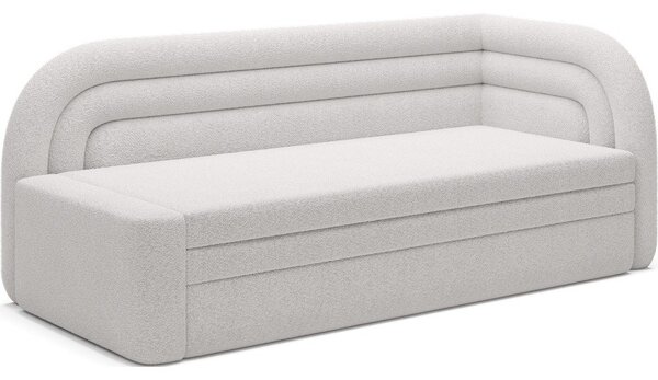 Krémová rozkládací/s úložným prostorem pohovka z textilie bouclé pravý roh 223 cm Fabillo – ELTAP