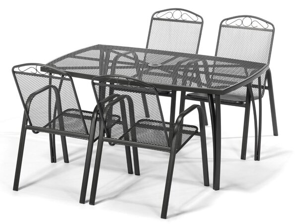 VerDesign BABU zahradní set 4+1, černý antracit