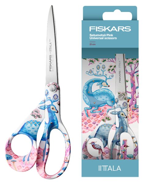 Fiskars Nůžky Satumetsä 21cm, růžovo-modré