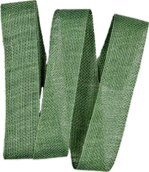 Stuha lněná Nature Basic – Forest Green zelená 25mm x 2m (11,-Kč/m)