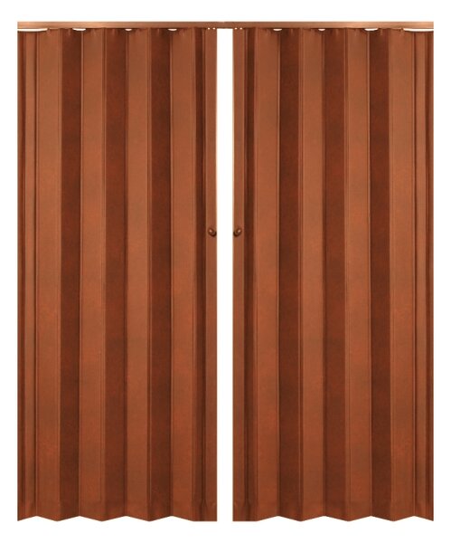 PETROMILA Koženkové shrnovací dveře třešeň 83x200cm TYP: prosklené