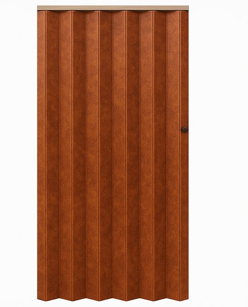 PETROMILA Koženkové shrnovací dveře tmavá třešeň 83x200cm TYP: plné