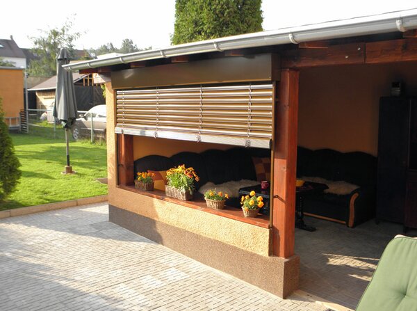 Venkovní žaluzie C80 na míru – šířka do 50 cm VÝŠKA: 50-60cm, strana ovládání z interiéru: vlevo