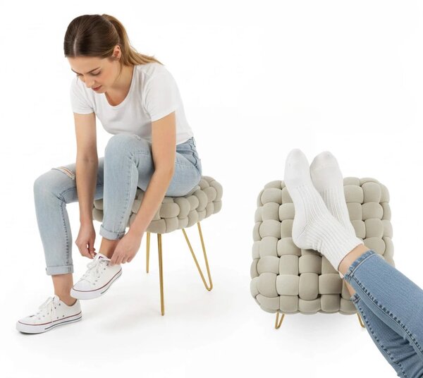 Elegantní taburet DESIRE - béžový