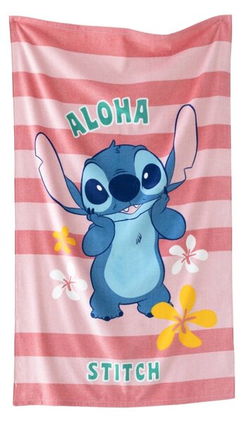 Dětská osuška Stitch®, froté a velur 320g/m1 růžová