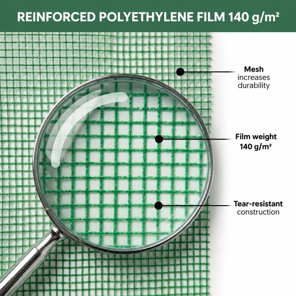 Mini zahradní foliovník s poličkami 143x73x195 cm LUMPAN - zelený
