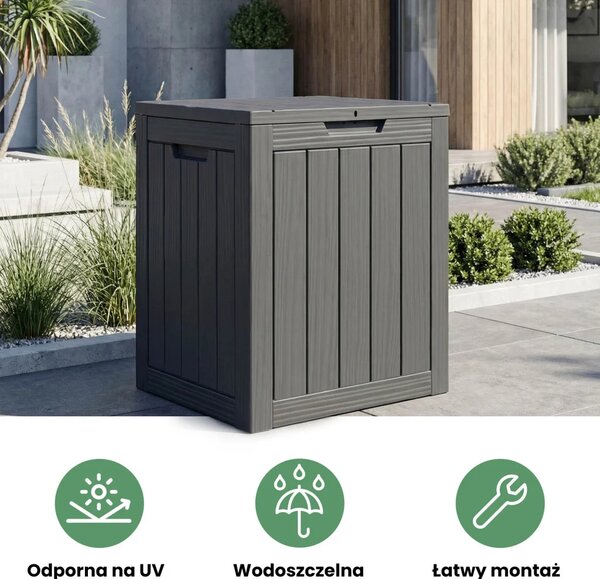 Zahradní voděodolný úložný box TOXORA - černý
