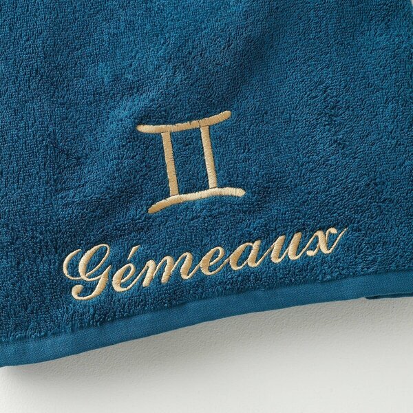 Koupelový textil s výšivkou astrologického znamení, bavlna 420g/m2 blíženci ručník 50x100 cm+žínka