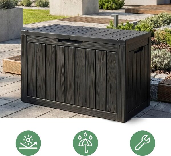 Voděodolný zahradní úložný box TOXORA - černý