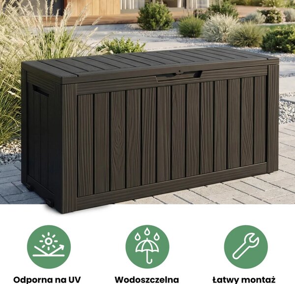 Zahradní úložný voděodolný box TOXORA - černý