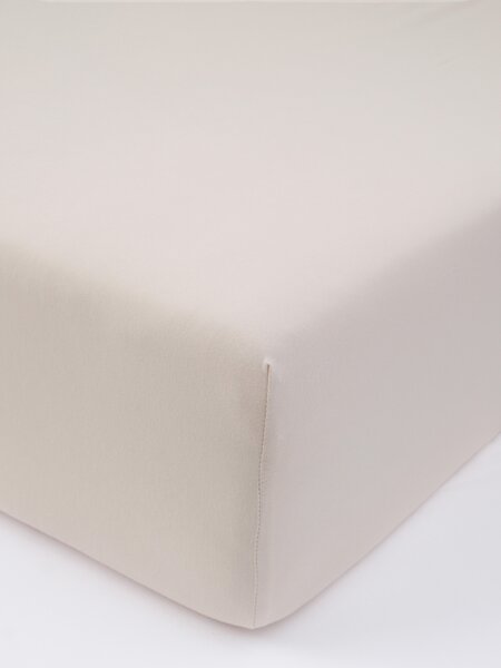 MK Lůžkoviny Jersey prostěradlo do postýlky s elastanem Deluxe 60 × 120 cm – přírodní