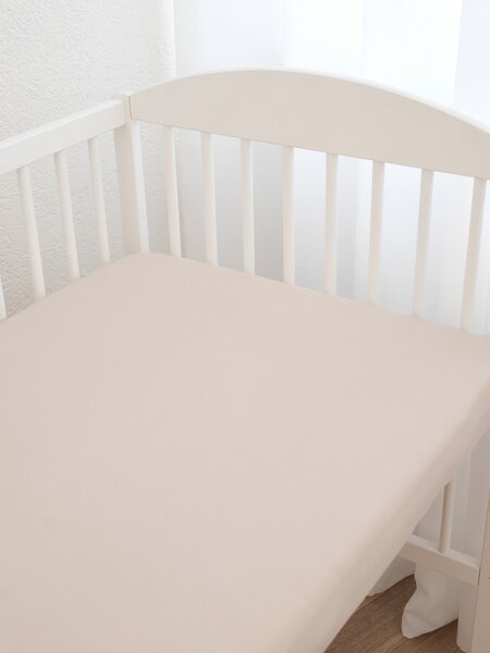 MK Lůžkoviny Jersey prostěradlo do postýlky s elastanem Deluxe 60 × 120 cm – přírodní