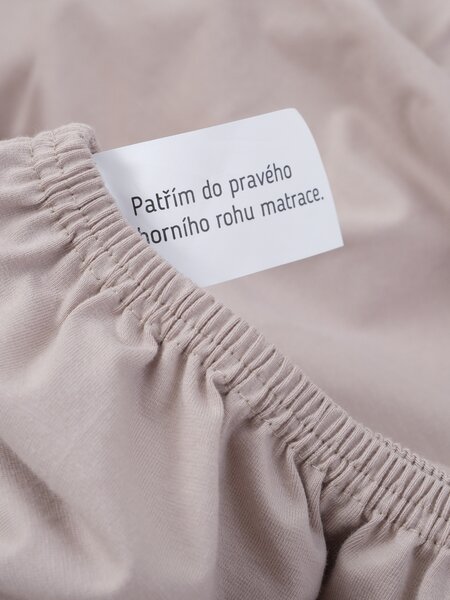 MK Lůžkoviny Jersey prostěradlo do postýlky s elastanem Deluxe 60 × 120 cm – cappuccino