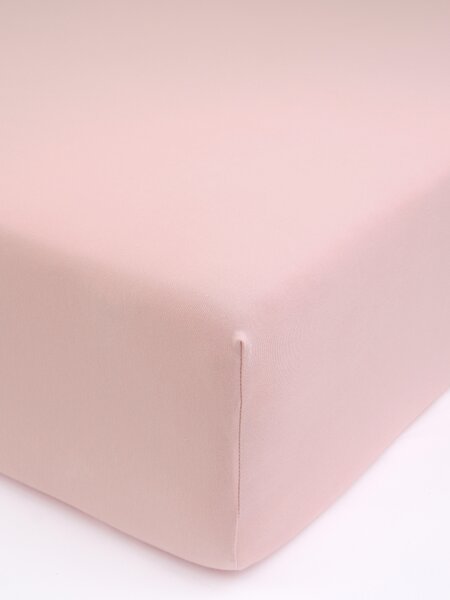 MK Lůžkoviny Jersey prostěradlo do postýlky s elastanem Deluxe 60 × 120 cm - starorůžová