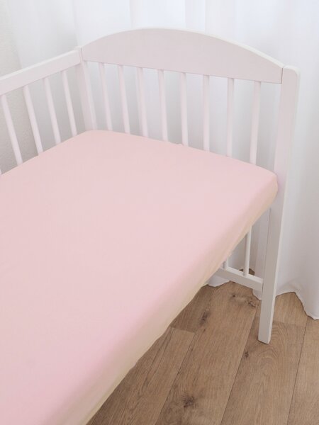 MK Lůžkoviny Jersey prostěradlo do postýlky s elastanem Deluxe 60 × 120 cm - starorůžová
