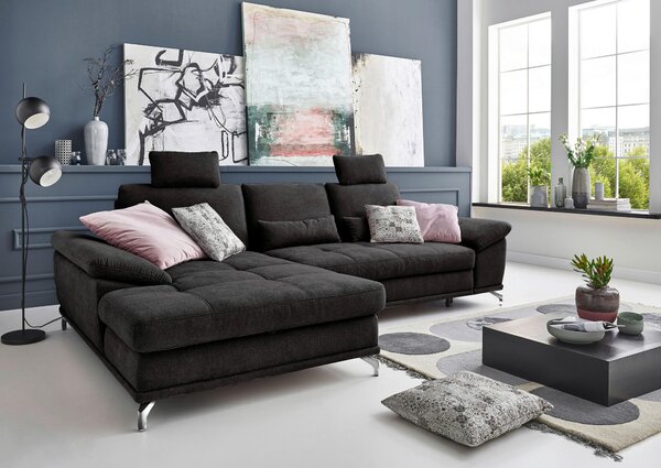 ROHOVÁ SEDAČKA, textil, černá Sit & More - Sedací soupravy, Online Only