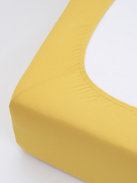MK Lůžkoviny Jersey prostěradlo s elastanem Deluxe 120 × 200 cm - hořčicové
