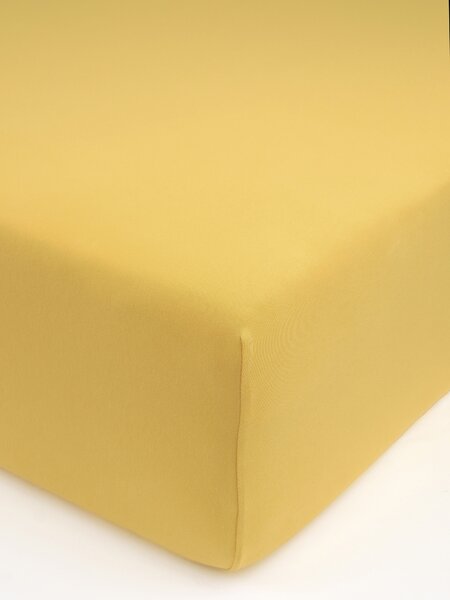 MK Lůžkoviny Jersey prostěradlo s elastanem Deluxe 120 × 200 cm - hořčicové