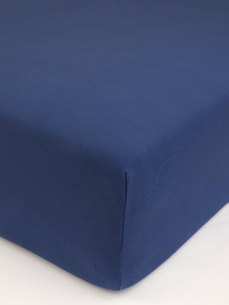 MK Lůžkoviny Jersey prostěradlo s elastanem Deluxe 120 × 200 cm - tmavě modré