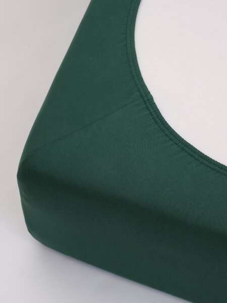 MK Lůžkoviny Jersey prostěradlo s elastanem Deluxe 120 × 200 cm - tmavě zelené