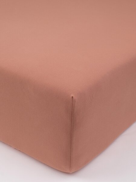 MK Lůžkoviny Jersey prostěradlo s elastanem Deluxe 120 × 200 cm - terakota