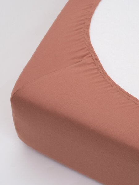 MK Lůžkoviny Jersey prostěradlo s elastanem Deluxe 120 × 200 cm - terakota