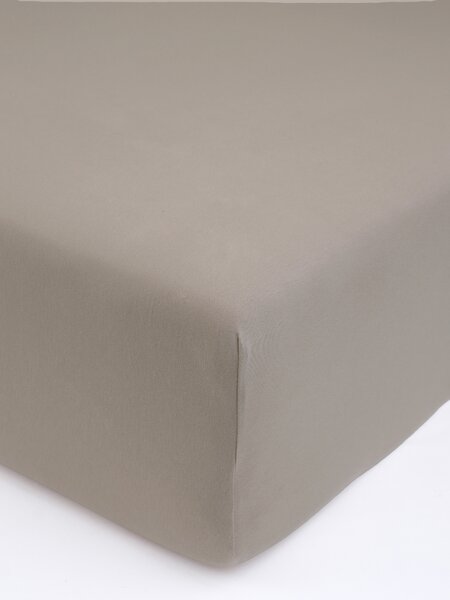 MK Lůžkoviny Jersey prostěradlo s elastanem Deluxe 120 × 200 cm - šedohnědé