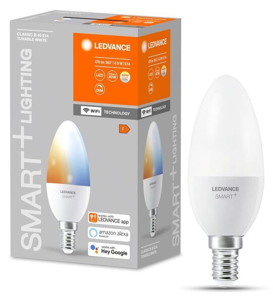 Chytrá WiFi LED žárovka E14 5W CANDLE, nastavitelná bílá