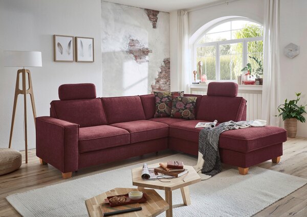 ROHOVÁ SEDAČKA, textil, tmavě červená Sit & More - Sedací soupravy, Online Only