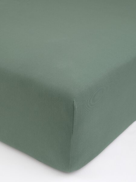 MK Lůžkoviny Jersey prostěradlo s elastanem Deluxe 120 × 200 cm - olivové