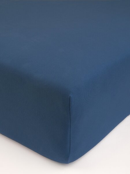 MK Lůžkoviny Jersey prostěradlo s elastanem Deluxe 120 × 200 cm - námořnicky modré