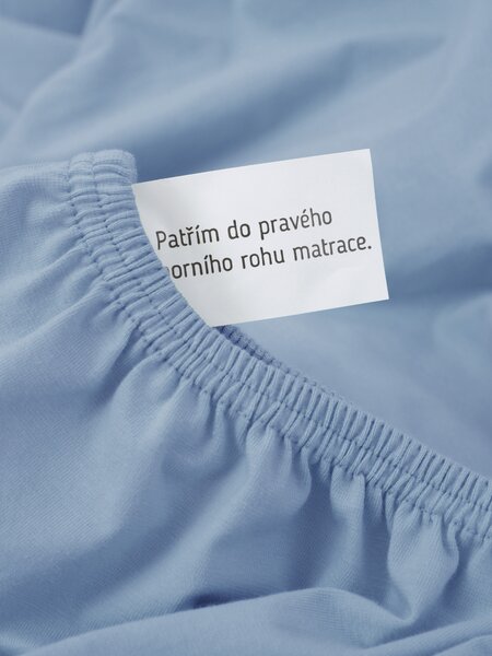 MK Lůžkoviny Jersey prostěradlo s elastanem Deluxe 120 × 200 cm – světle modrá