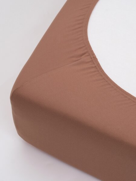 MK Lůžkoviny Jersey prostěradlo s elastanem Deluxe 120 × 200 cm – mocha mousse