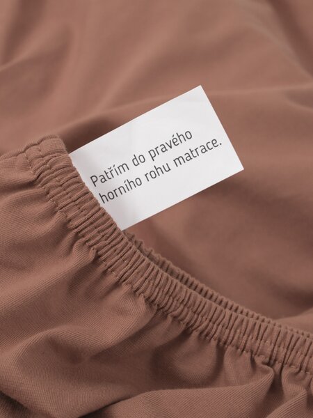 MK Lůžkoviny Jersey prostěradlo s elastanem Deluxe 120 × 200 cm – mocha mousse