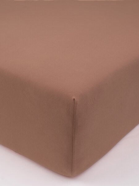 MK Lůžkoviny Jersey prostěradlo s elastanem Deluxe 120 × 200 cm – mocha mousse