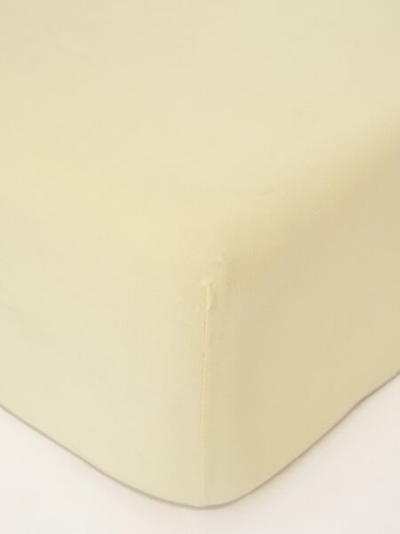 MK Lůžkoviny Jersey prostěradlo s elastanem Deluxe 120 × 200 cm – pastelově žlutá