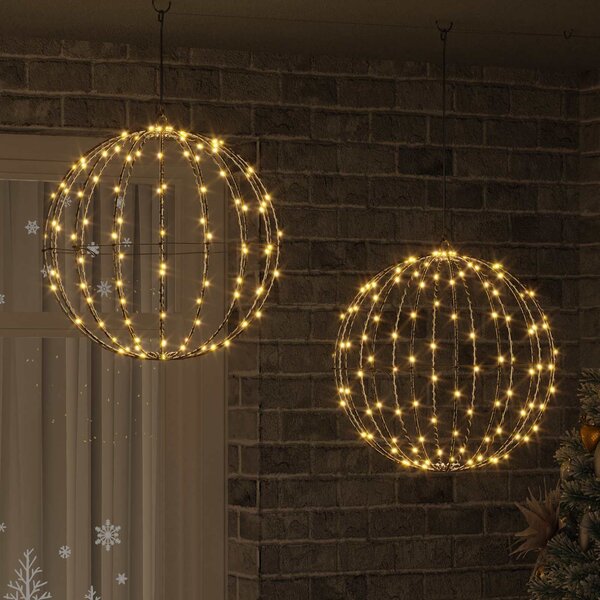 VidaXL Koule 2 ks 50 x 50 x 52 cm Kov 320 LED [42019111] Barva: Studená bílá