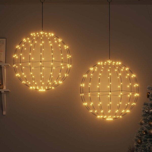 VidaXL Koule 2 ks 60 x 60 x 62 cm Kov 384 LED [42019112] Barva: Teplá bílá