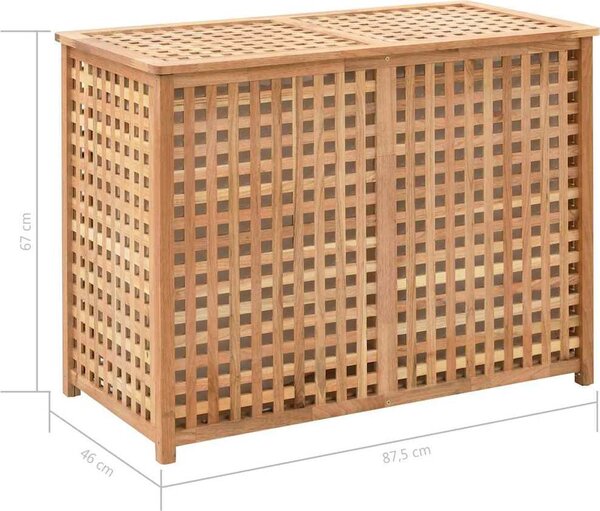 VidaXL Koš na prádlo 87,5 x 46 x 67 cm masivní ořechové dřevo [247604]