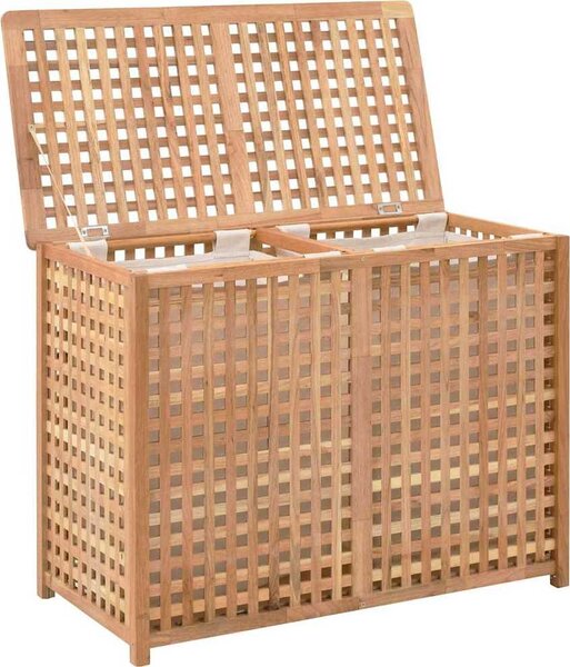 VidaXL Koš na prádlo 87,5 x 46 x 67 cm masivní ořechové dřevo [247604]