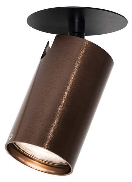 Sada 6 moderních zapuštěných bodových svítidel tmavě bronzová GU10 50mm - Chels