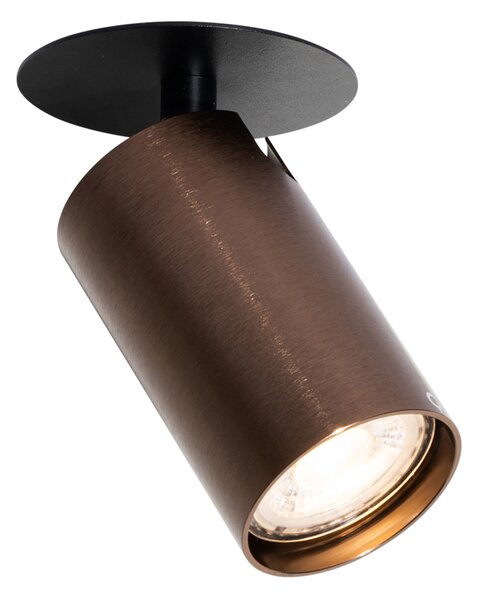 Moderní zapuštěné bodové svítidlo tmavě bronzové GU10 50 mm - Chels