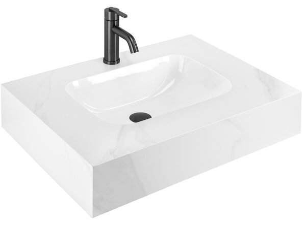 Rea Aresa Belt, nástěnné umyvadlo 700x500x150 mm, bílá-imitace kamene, REA-U9971